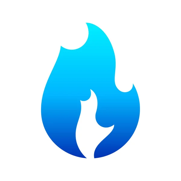 Пламя Огня Новая Синяя Икона Векторная Иллюстрация — стоковый вектор
