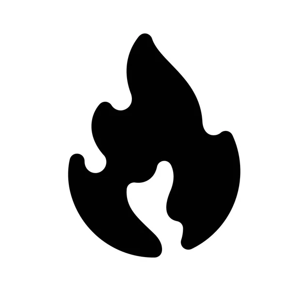 Flammes Feu Nouvelle Icône Noire Illustration Vectorielle — Image vectorielle