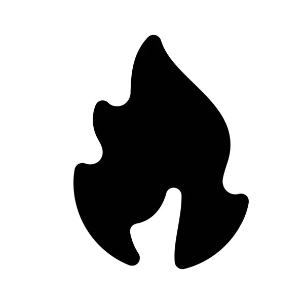 Flammes Feu Nouvelle Icône Noire Illustration Vectorielle — Image vectorielle