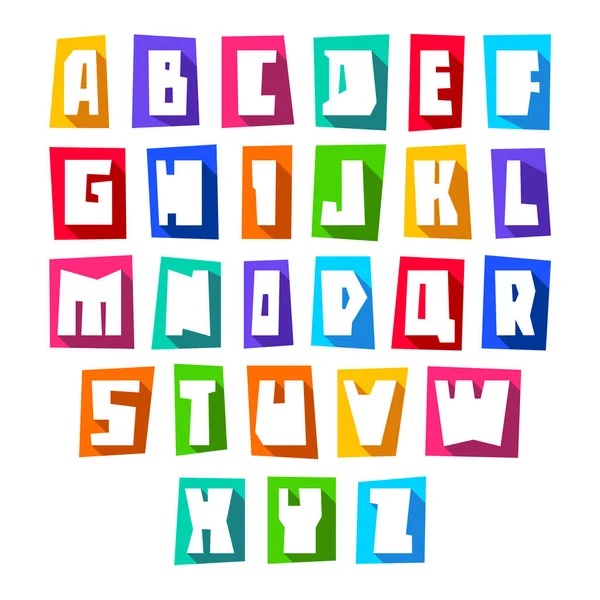 Neue Schrift geschnitten weiße Buchstaben Großbuchstaben — Stockvektor