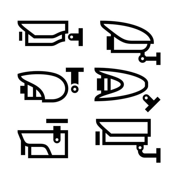 Videoüberwachung neuer schwarzer Symbolvektor — Stockvektor