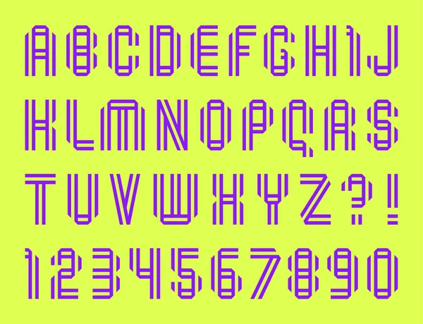 Современные буквы шрифта, сложенные из двух бумажных лент — стоковый вектор