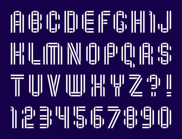 Современный Шрифт Буквы Сложены Двойной Строки — стоковый вектор
