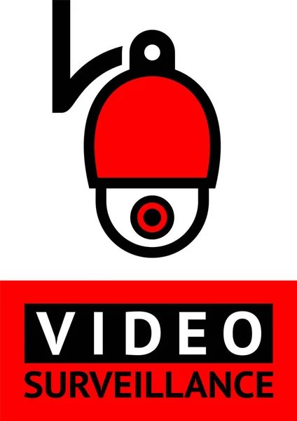 Avviso Video Adesivo Simbolo Cctv Stampa — Vettoriale Stock