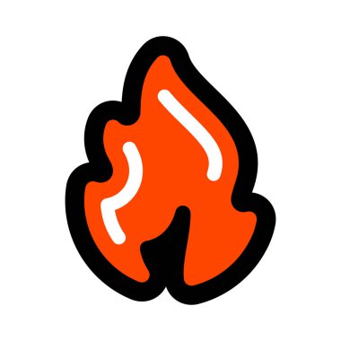 Alevler, kırmızı kutsal kişilerin resmi ile anahat siyah, vektör çizim ateş