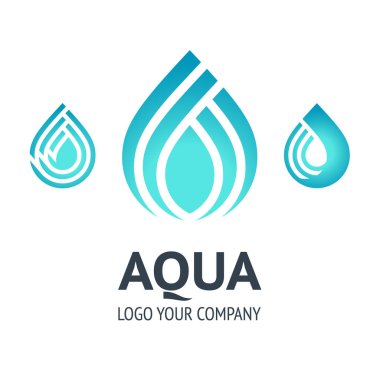 Su damla sembolü, tasarımınız için logo şablon simgesi.