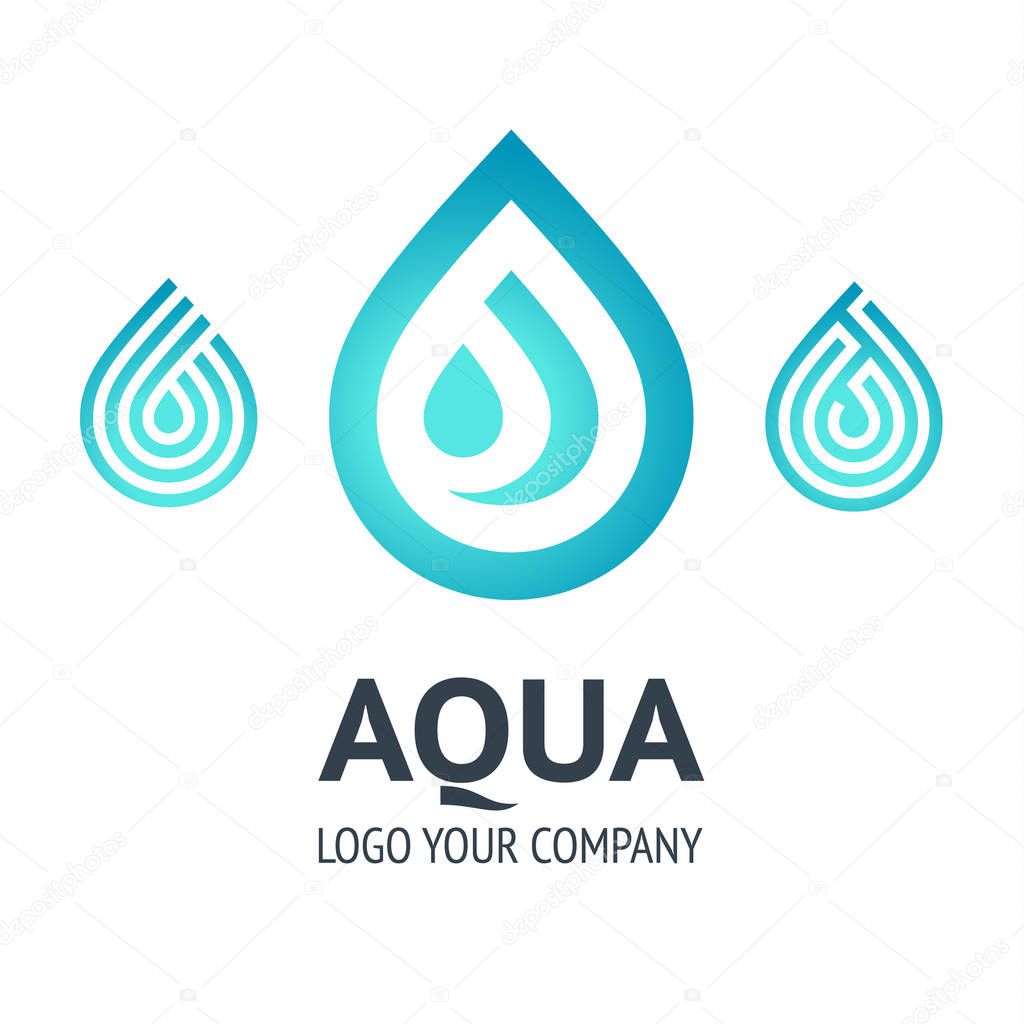 Water drop symbol, logo template icon for your design.