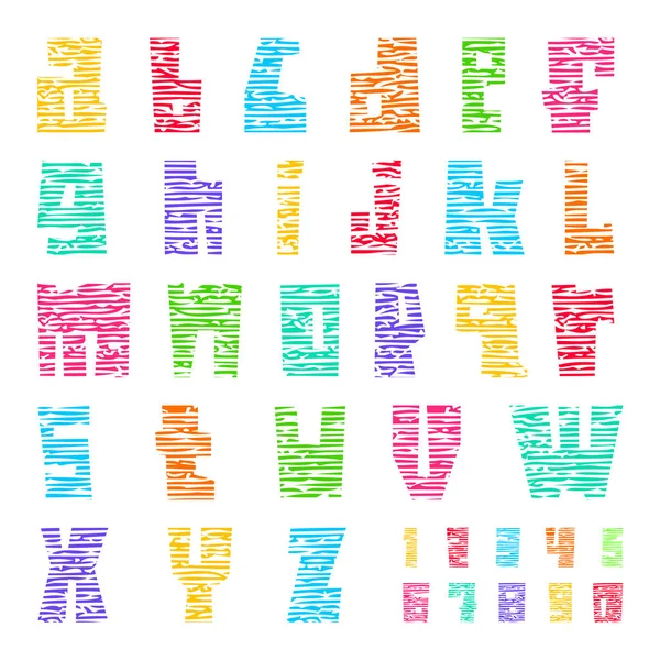 Alphabet tendance, lettres vectorielles de couleur vive, minuscules . — Image vectorielle