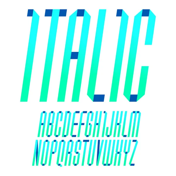 Alfabeto Moderno Doblado Cinta Papel Italic Fuente Letras Mayúsculas Estilo — Archivo Imágenes Vectoriales