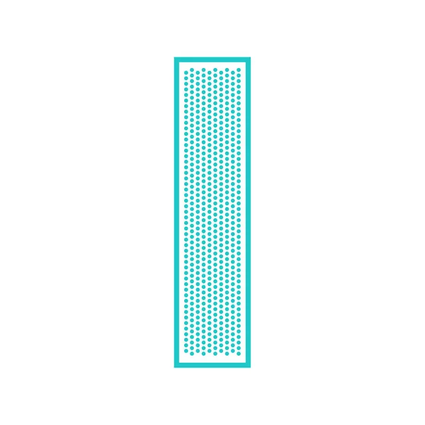 Trendy Font Folded Perforated Sheet Flat Alphabet Blue Vector Letter — Stock Vector