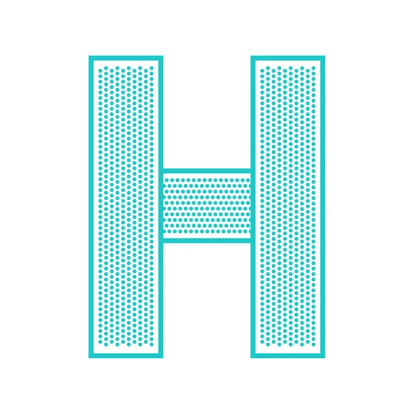 Trendy Font Folded Perforated Sheet Flat Alphabet Blue Vector Letter — Stock Vector