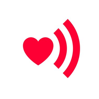 Simgesi ya da kutlama için tasarlanmış Sevgililer günü işareti seviyorum. Beyaz arka plan üzerinde düz stil izole kırmızı sembol.