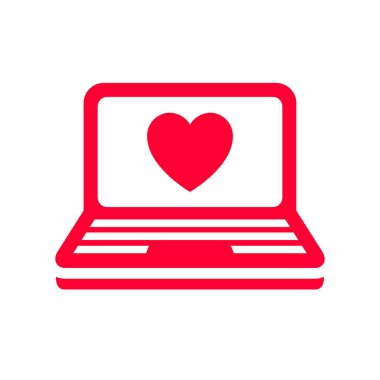 Simgesi ya da kutlama için tasarlanmış Sevgililer günü işareti seviyorum. Beyaz arka plan üzerinde düz stil izole kırmızı sembol.