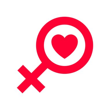 Simgesi ya da kutlama için tasarlanmış Sevgililer günü işareti seviyorum. Beyaz arka plan üzerinde düz stil izole kırmızı sembol.