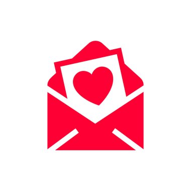 Simgesi ya da kutlama için tasarlanmış Sevgililer günü işareti seviyorum. Beyaz arka plan üzerinde düz stil izole kırmızı sembol.