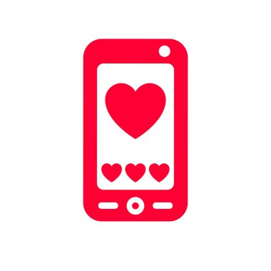 Simgesi ya da kutlama için tasarlanmış Sevgililer günü işareti seviyorum. Beyaz arka plan üzerinde düz stil izole kırmızı sembol.