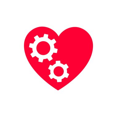 Simgesi ya da kutlama için tasarlanmış Sevgililer günü işareti seviyorum. Beyaz arka plan üzerinde düz stil izole kırmızı sembol.