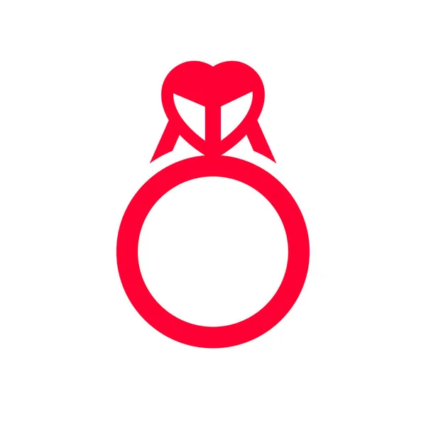 Icona Amore Segno San Valentino Progettato Celebrazione Simbolo Rosso Isolato — Vettoriale Stock