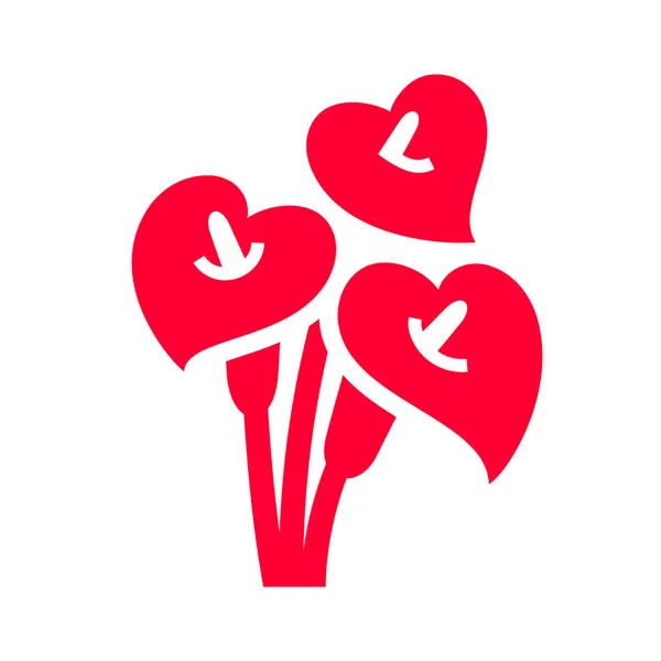 为庆祝而设计的爱情图标或情人节标志 在白色背景查出的红色标志 平样式 — 图库矢量图片