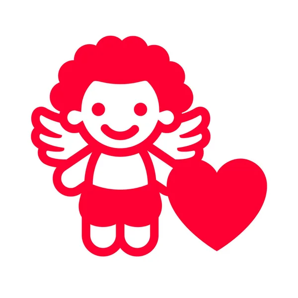 Icona Amore Segno San Valentino Progettato Celebrazione Simbolo Rosso Isolato — Vettoriale Stock