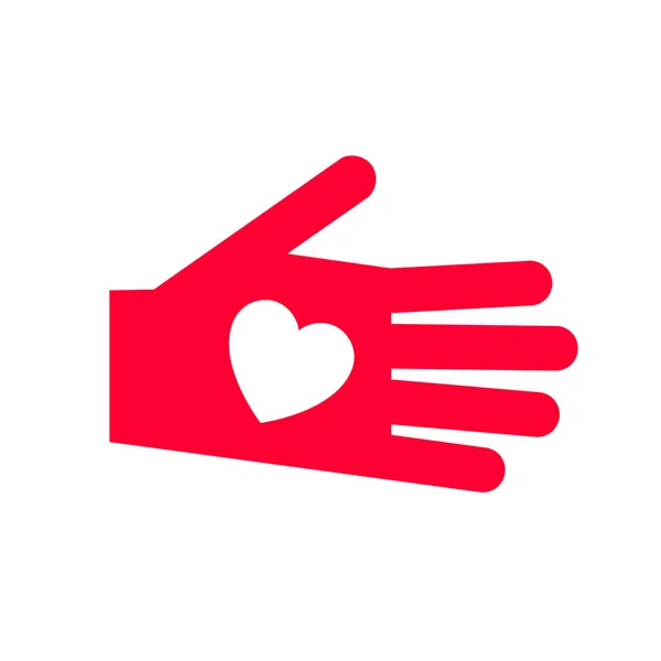 为庆祝而设计的爱情图标或情人节标志 在白色背景查出的红色标志 平样式 — 图库矢量图片