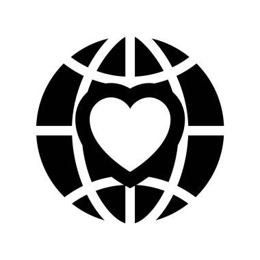 Simgesi ya da kutlama için tasarlanmış Sevgililer günü işareti seviyorum. Beyaz arka plan üzerinde düz stil izole siyah vektör simgesi.