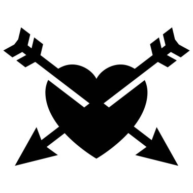 Simgesi ya da kutlama için tasarlanmış Sevgililer günü işareti seviyorum. Beyaz arka plan üzerinde düz stil izole siyah vektör simgesi.