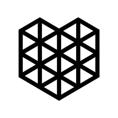 Simgesi ya da kutlama için tasarlanmış Sevgililer günü işareti seviyorum. Beyaz arka plan üzerinde düz stil izole siyah vektör simgesi.