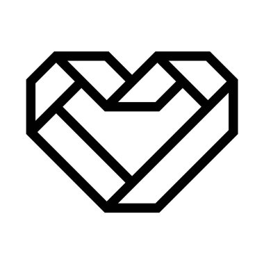 Simgesi ya da kutlama için tasarlanmış Sevgililer günü işareti seviyorum. Beyaz arka plan üzerinde düz stil izole siyah vektör simgesi.