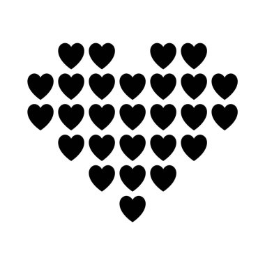 Simgesi ya da kutlama için tasarlanmış Sevgililer günü işareti seviyorum. Beyaz arka plan üzerinde düz stil izole siyah vektör simgesi.