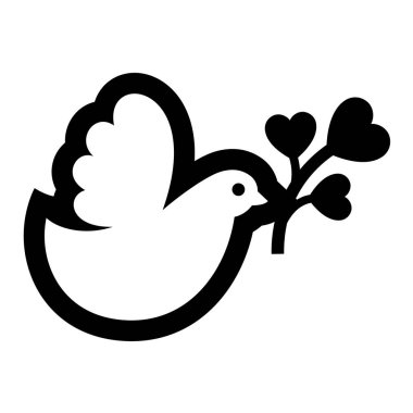 Simgesi ya da kutlama için tasarlanmış Sevgililer günü işareti seviyorum. Beyaz arka plan üzerinde düz stil izole siyah vektör simgesi.