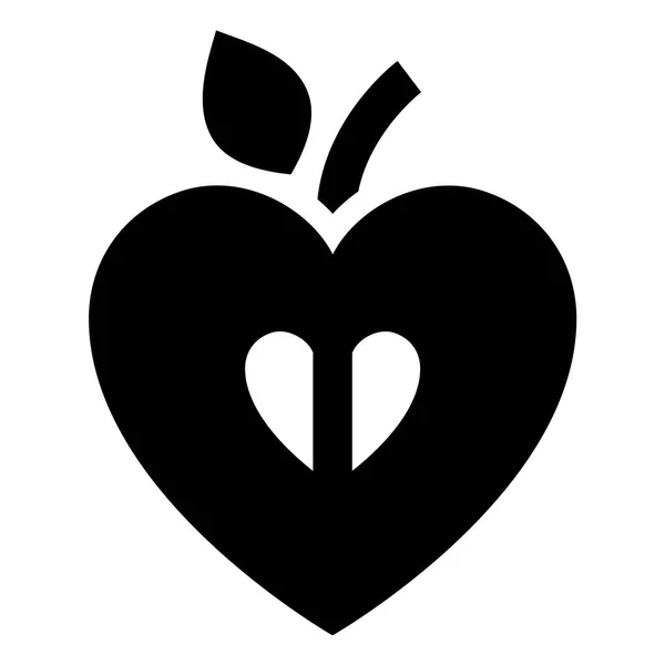 愛のアイコンやお祝い用に設計されたバレンタインの記号 白い背景に フラット スタイルに分離された黒ベクトル記号 — ストックベクタ