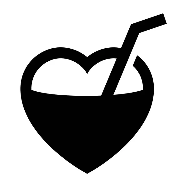 Icona Amore Segno San Valentino Progettato Celebrazione Simbolo Vettoriale Nero — Vettoriale Stock