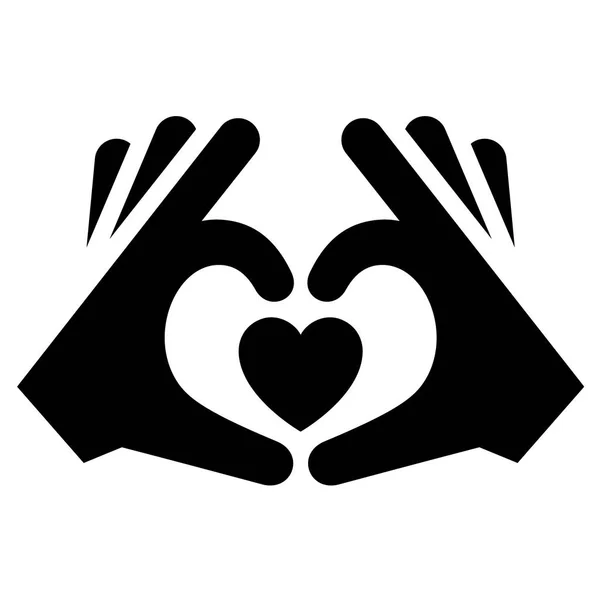 为庆祝而设计的爱情图标或情人节标志 在白色背景查出的黑色向量符号 平样式 — 图库矢量图片