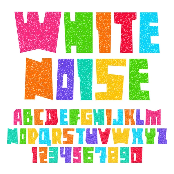 Шрифт Листовой Бумаги Модный Алфавит Яркие Цветные Векторные Буквы Белым — стоковый вектор