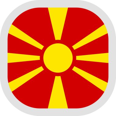 Bayrak simgesi kare şekille beyaz arka plan üzerinde