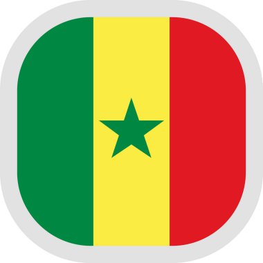 Bayrak simgesi kare şekille beyaz arka plan üzerinde