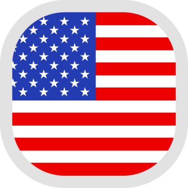 Bayrak simgesi kare şekille beyaz arka plan üzerinde