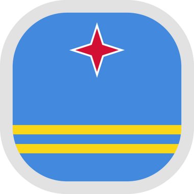 Bayrak simgesi kare şekille beyaz arka plan üzerinde