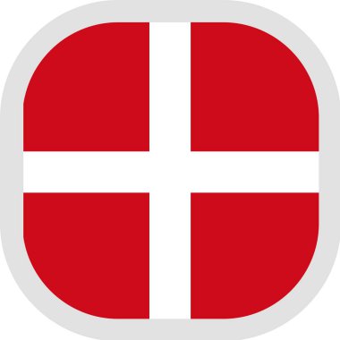 Bayrak simgesi kare şekille beyaz arka plan üzerinde