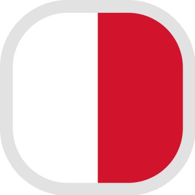 Bayrak simgesi kare şekille beyaz arka plan üzerinde