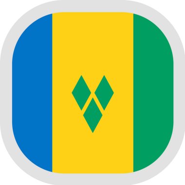 Bayrak simgesi kare şekille beyaz arka plan üzerinde