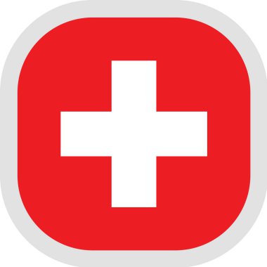 Bayrak simgesi kare şekille beyaz arka plan üzerinde