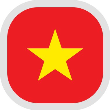 Bayrak simgesi kare şekille beyaz arka plan üzerinde