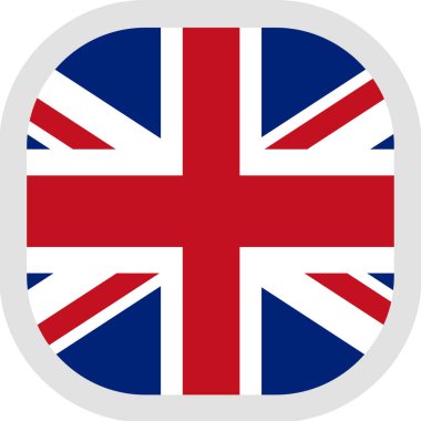 Bayrak simgesi kare şekille beyaz arka plan üzerinde