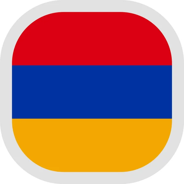 Symbol quadratische Form mit Flagge auf weißem Hintergrund — Stockvektor