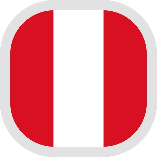 Icono forma cuadrada con bandera sobre fondo blanco — Archivo Imágenes Vectoriales