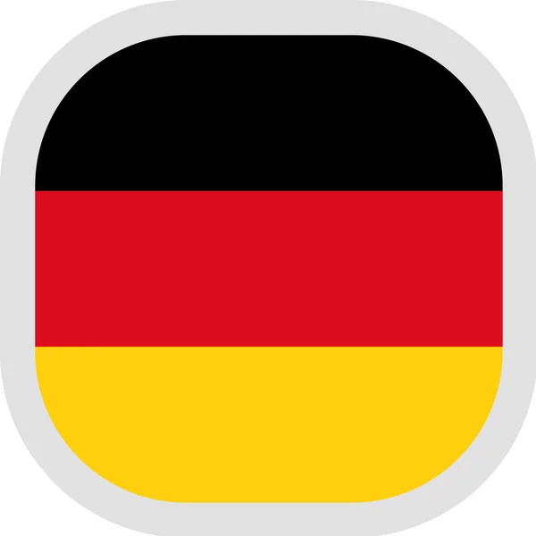 Icône forme carrée avec drapeau sur fond blanc — Image vectorielle
