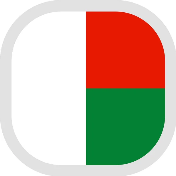 Ícone forma quadrada com bandeira no fundo branco — Vetor de Stock
