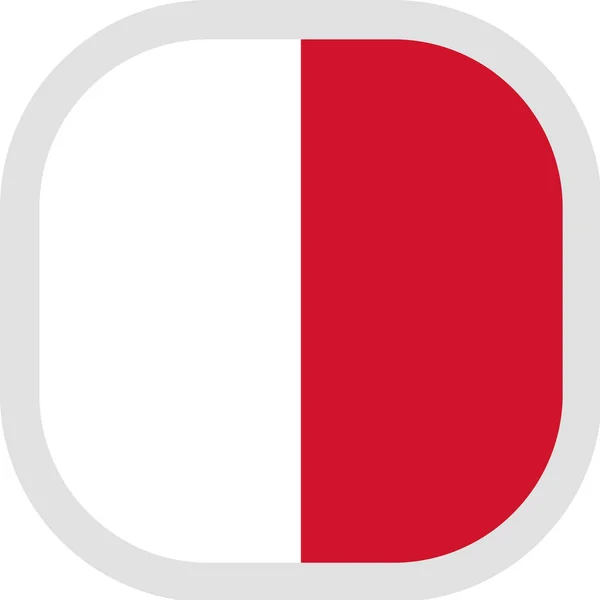Icône forme carrée avec drapeau sur fond blanc — Image vectorielle